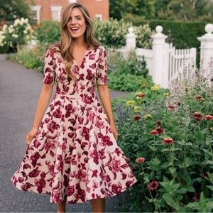 Gal Meets Glam Burgundy Floral Midi Dress